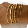 sundrerfect 6 Pièces Femme Bracelet- Ensemble de Bracelets en Acier Inoxydable - Bijoux de Femme Or Waterproof - Ensemble de Bracelets Or Cuban Paper Clip Femme