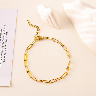 sundrerfect 6 Pièces Femme Bracelet- Ensemble de Bracelets en Acier Inoxydable - Bijoux de Femme Or Waterproof - Ensemble de Bracelets Or Cuban Paper Clip Femme