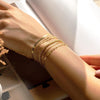 sundrerfect 6 Pièces Femme Bracelet- Ensemble de Bracelets en Acier Inoxydable - Bijoux de Femme Or Waterproof - Ensemble de Bracelets Or Cuban Paper Clip Femme